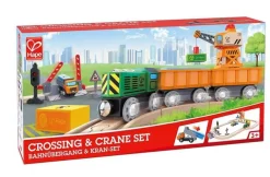 Hape Wooden Toys | Trains & Train Sets>Crossing & Crane Set