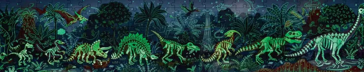 HAPE Jigsaw Puzzles | 6 Years+>Dinosaur Glow In the Dark Puzzle 200pc