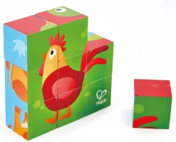 Hape Wooden Toys | Jigsaw Puzzles>Farm Animal Block Puzzle