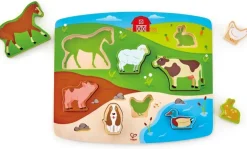 Hape Wooden Toys | Early Development Toys>Farm Animal Puzzle & Play