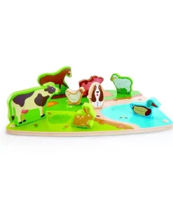 Hape Wooden Toys | Early Development Toys>Farm Animal Puzzle & Play