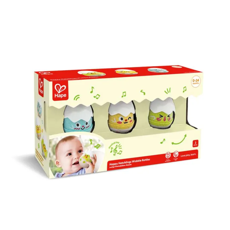 Hape Activities & Learning | Rattles & Teethers>Happy Hatching Wobble Rattles