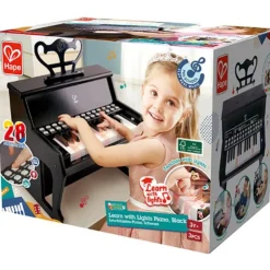 HAPE Wooden Toys | Musical Toys>Learn with Lights Piano Black