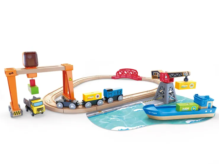 Hape Wooden Toys | Trains & Train Sets>Lift & Load Harbour Set