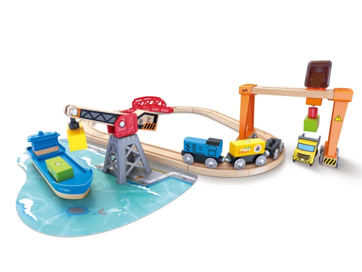 Hape Wooden Toys | Trains & Train Sets>Lift & Load Harbour Set