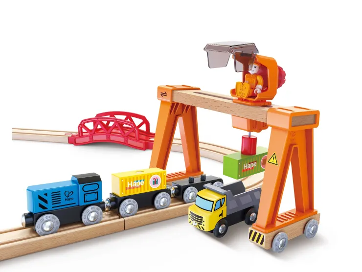 Hape Wooden Toys | Trains & Train Sets>Lift & Load Harbour Set