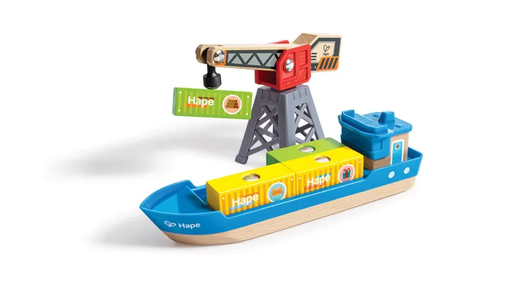 Hape Wooden Toys | Trains & Train Sets>Lift & Load Harbour Set