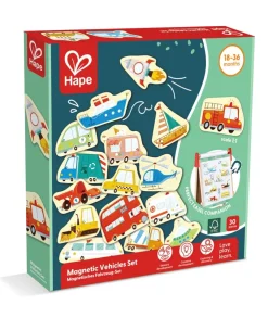 HAPE Wooden Toys | Early Development Toys>Magnetic Vehicles 30pc