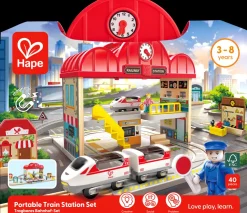 HAPE Wooden Toys | Trains & Train Sets>Portable Train Station Set