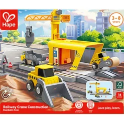 HAPE Wooden Toys | Trains & Train Sets>Railway Crane Construction