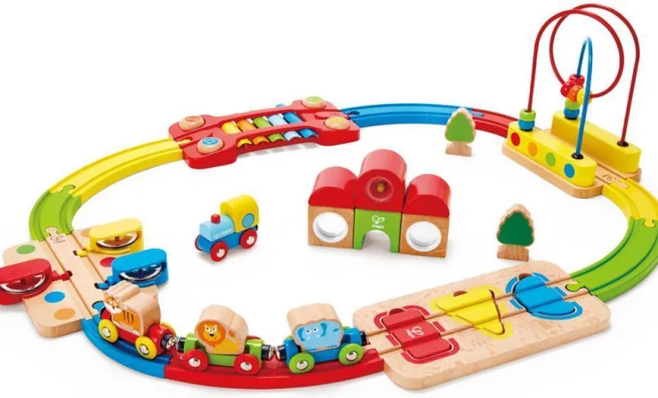 Hape Wooden Toys | Trains & Train Sets>Rainbow Puzzle Railway