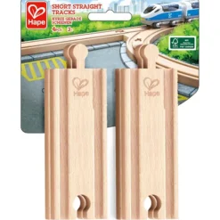 HAPE Wooden Toys | Trains & Train Sets>Track Short Straight Tracks (4pc)