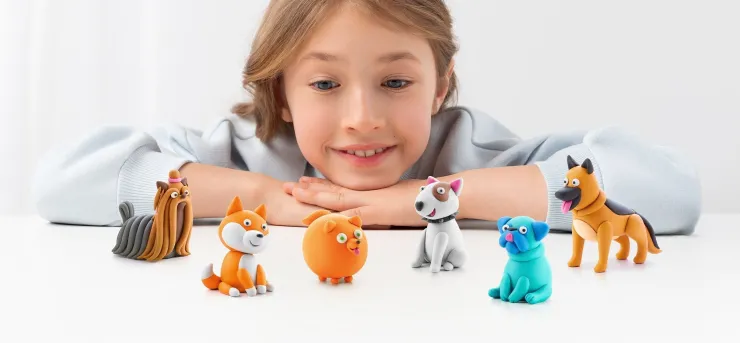 Hey Clay Art Supplies | Make & Create>6 pack - Dog Story (Spitz, Shiba Inu, Pug)