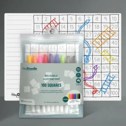 Hey Doodle Activities & Learning | Drawing, Colouring & Painting>Silicone Activity Mat - 100 Squares (Large)*