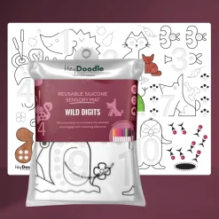 Hey Doodle Activities & Learning | Fidget & Sensory Toys>Silicone Sensory Mat - Wild Digits (Large)