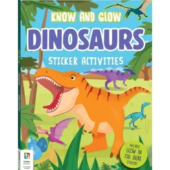 Hinkler Drawing, Colouring & Painting | Stationary & Stickers>Know And Glow Sticker & Activity Book - Dinosaurs