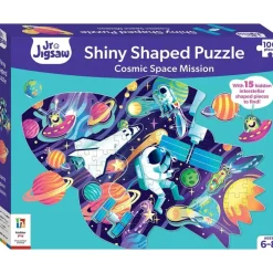 Hinkler Drawing, Colouring & Painting | Jigsaw Puzzles>* Shiny Shaped Puzzle & Colouring Book  - Cosmic Space Mission