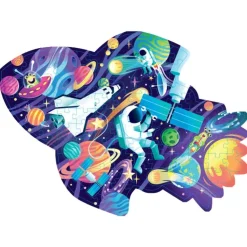 Hinkler Drawing, Colouring & Painting | Jigsaw Puzzles>* Shiny Shaped Puzzle & Colouring Book  - Cosmic Space Mission