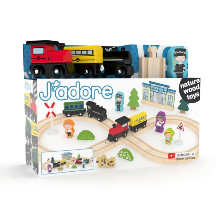 J'ADORE Wooden Toys | Trains & Train Sets>J'adore Classic Train Set