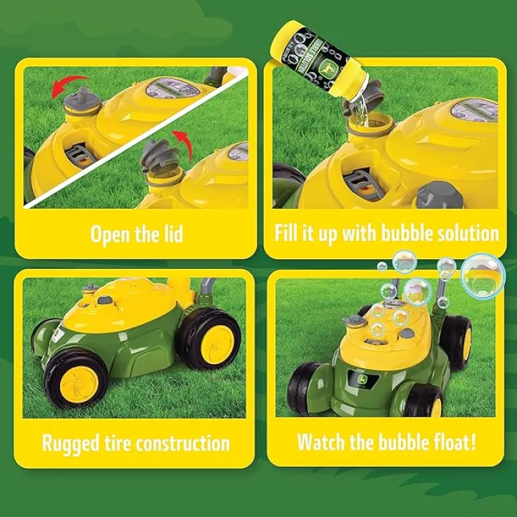 John Deere Push & Pull Toys | 3 Years+>Bubble & Go Mower