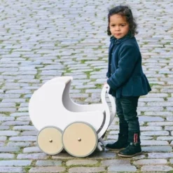 Kinderboard Wooden Toys | Push & Pull Toys>Kinderfeets Pram White