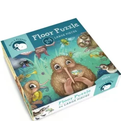 KUWI THE KIWI Jigsaw Puzzles | 5 Years+>Kuwi's Rowdy Crowd Floor Puzzle- 24 Large Pieces