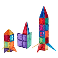 Learn & Grow Building Sets | Magnetic Tiles>Rainbow Magnetic Tiles Base Pack 64pc