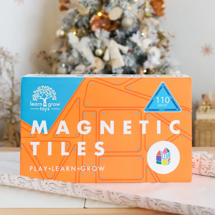 Learn & Grow Building Sets | Magnetic Tiles>Rainbow Magnetic Tiles Builders Pack 110pc