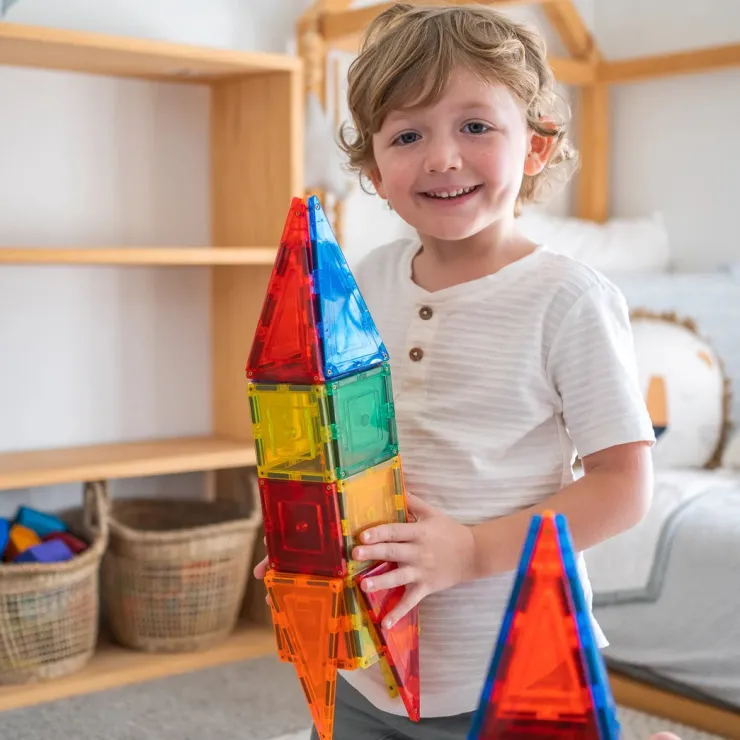 Learn & Grow Building Sets | Magnetic Tiles>Rainbow Magnetic Tiles Builders Pack 110pc