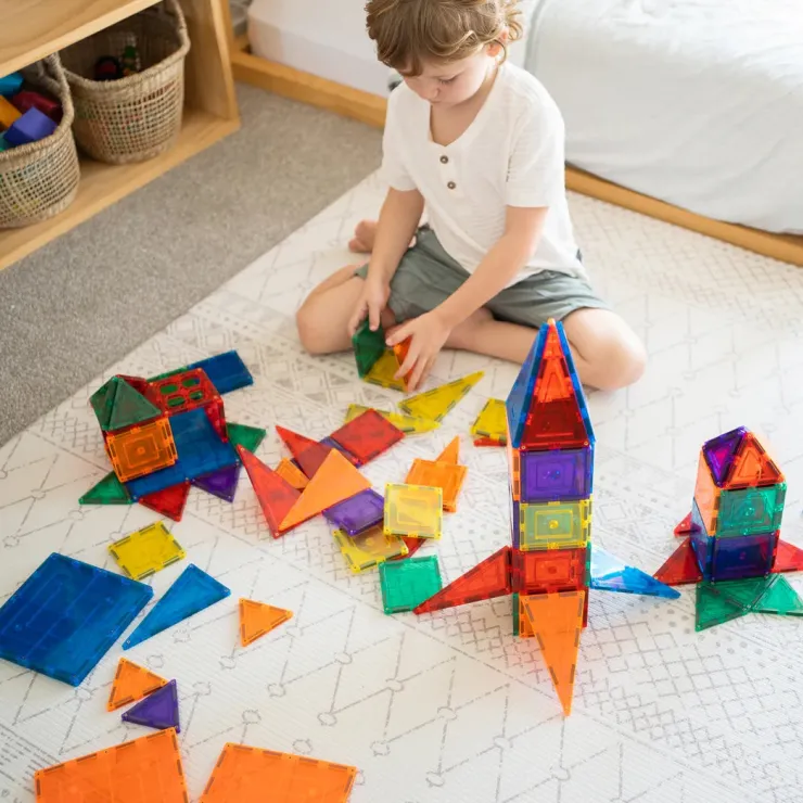 Learn & Grow Building Sets | Magnetic Tiles>Rainbow Magnetic Tiles Builders Pack 110pc