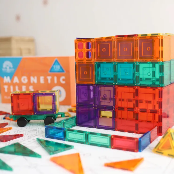 Learn & Grow Building Sets | Magnetic Tiles>Rainbow Magnetic Tiles Builders Pack 110pc