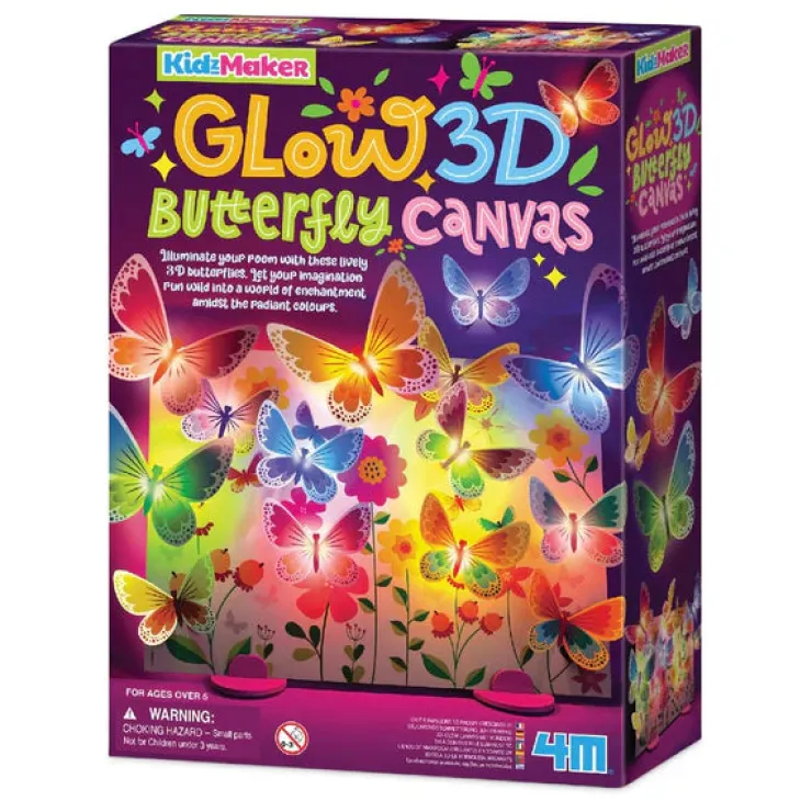 4M Make & Create | 5 Years+>Glow 3D Butterfly Canvas