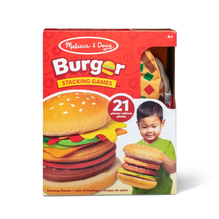 Melissa & Doug Pretend Play | Kitchen & Food>Burger Stacking Games