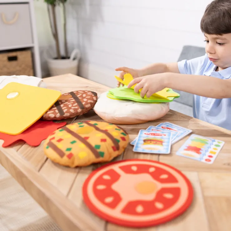 Melissa & Doug Pretend Play | Kitchen & Food>Burger Stacking Games