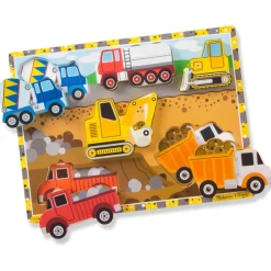 Melissa & Doug Wooden Toys | Jigsaw Puzzles>Construction Chunky Puzzle 6 Pieces