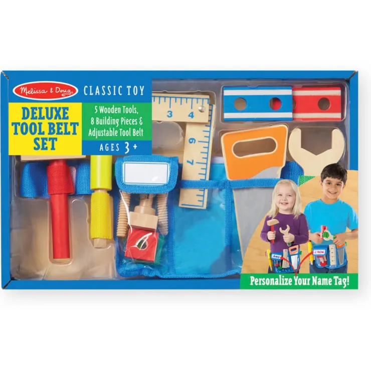 Melissa & Doug Pretend Play | Wooden Toys>Deluxe Tool Belt Set