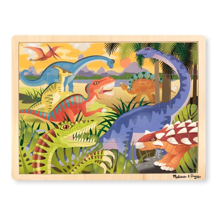 Melissa & Doug Wooden Toys | Jigsaw Puzzles>Dinosaur Jigsaw 24pc