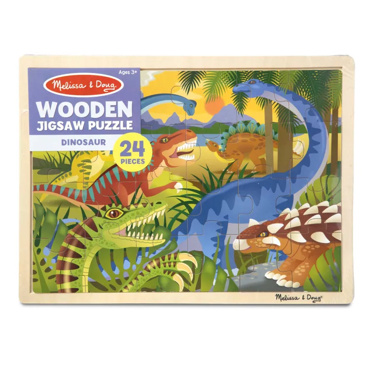 Melissa & Doug Wooden Toys | Jigsaw Puzzles>Dinosaur Jigsaw 24pc