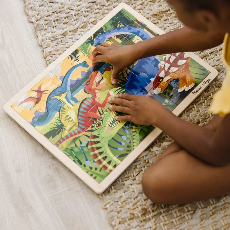 Melissa & Doug Wooden Toys | Jigsaw Puzzles>Dinosaur Jigsaw 24pc