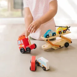 Melissa & Doug Wooden Toys | Transport Toys>Emergency Vehicle Carrier