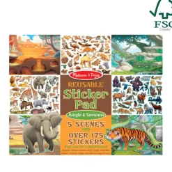 Melissa & Doug Stationary & Stickers | 3 Years+>Reusable Sticker Pad - Jungle & Savanna