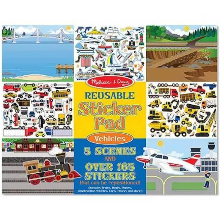 Melissa & Doug Stationary & Stickers | 3 Years+>Reusable Sticker Pad - Vehicles
