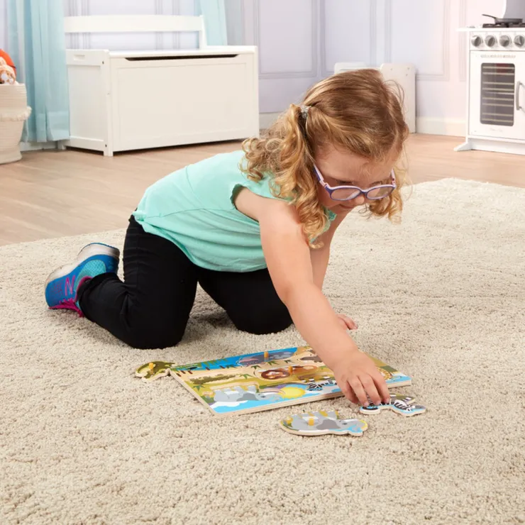 Melissa & Doug Wooden Toys | Jigsaw Puzzles>Safari Peg Puzzle
