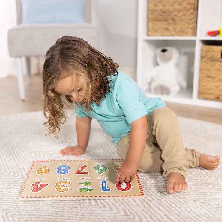 Melissa & Doug Wooden Toys | Early Development Toys>See-Inside Numbers Peg
