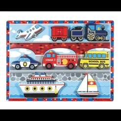 Melissa & Doug Wooden Toys | Jigsaw Puzzles>Vehicles Chunky Puzzle - 8 Pieces