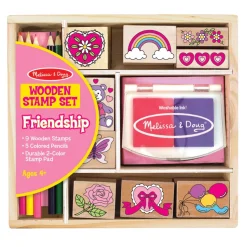 Melissa & Doug Wooden Toys | Stationary & Stickers>Wooden Stamp Set - Friendship