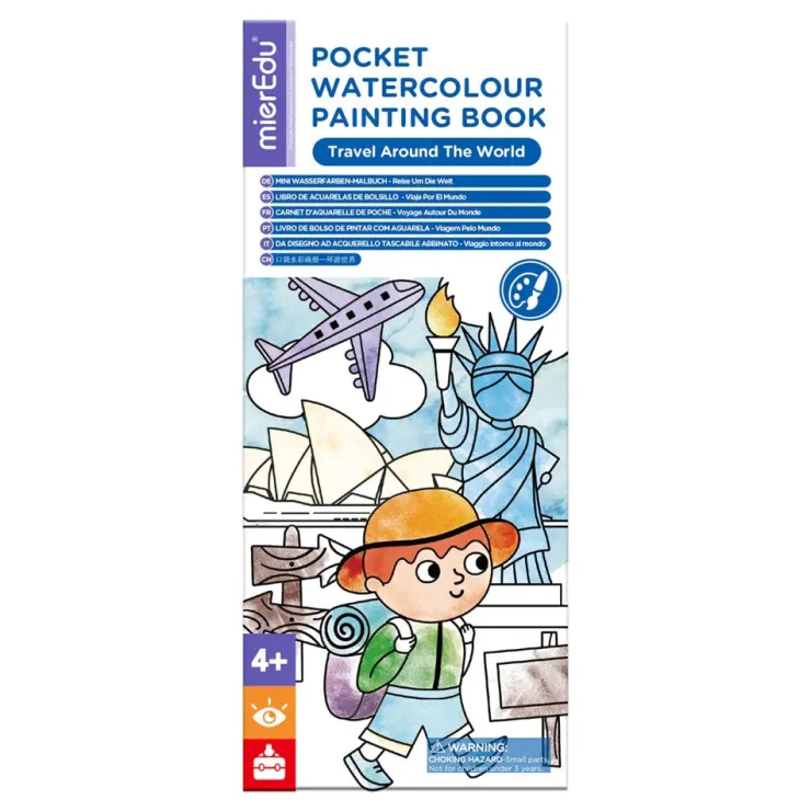 MIEREDU Drawing, Colouring & Painting | 3 Years+>Pocket Watercolour Painting Book - Travel Around The World