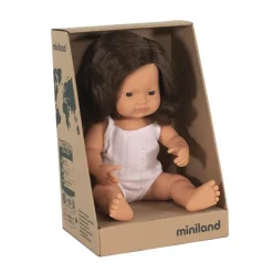 MINILAND Dolls | 12 Months+>Anatomically Correct Baby Doll 38cm Caucasian Brunette Girl