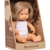 MINILAND Dolls | 12 Months+>Anatomically Correct Baby Doll 38cm Caucasian Girl Dark Blonde