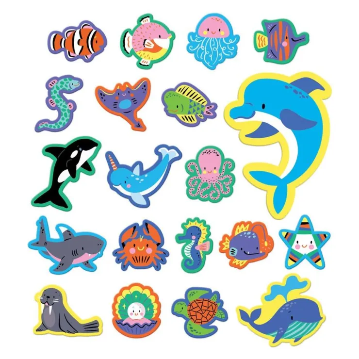 Mud Puppy Bath Toys | 3 Years+>Mudpuppy Ocean Life Stickable Foam Bath Shapes